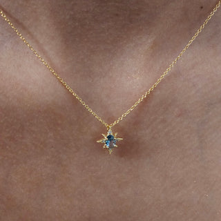 Sapphire Northern Star Charm Necklace