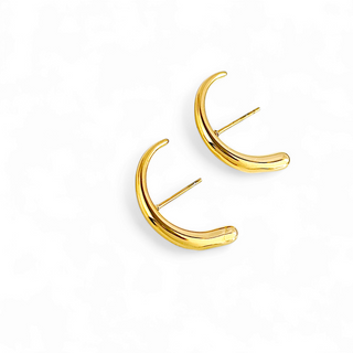 Illusion curved Geometric Stud Earrings