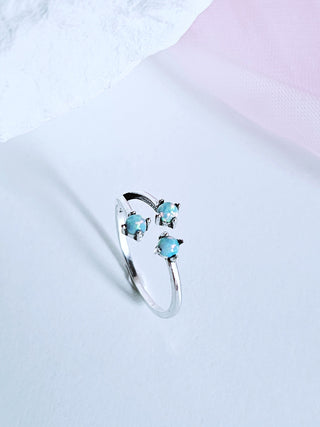 Sterling Silver Blue Opal semiprecious gemstone Adjustable Ring,midi ring,statement ring,gift,luck ring