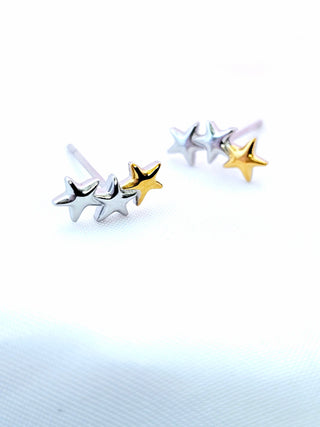 STAR cluster earring studs Sterling silver 18k Gold plated silver studs,dainty star earrings,gift,celestial jewellery,hypoallergenic