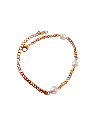 Persia Pearl Cuban Link Chain Bracelet