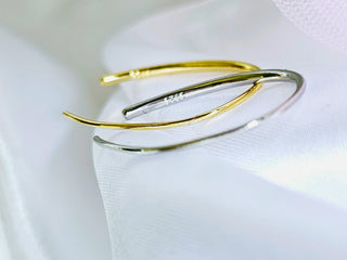 C Half Hoops Sterling Silver 18K Gold Large open curved hoop earrings