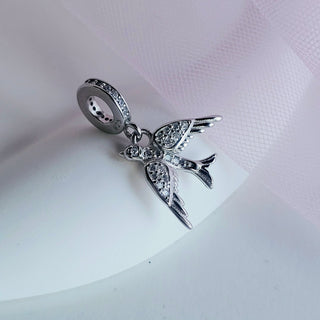 Bird Swallow Bracelet Charm Sterling Silver jewellery,pendant charms in Sterling silver,Bird freedom Charm,dangling bird charm