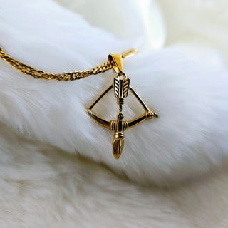 Tarnishfree 18K Gold Cupid's Bow Arrow pendant necklace, symbol positivity,stacking pendant necklaces,quirky jewellery,waterproof