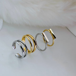 Tarnishfree basic thin band rings,18k Gold plated Silver rings,stacking rings,waterproof gold silver rings,geometric rings,basic rings