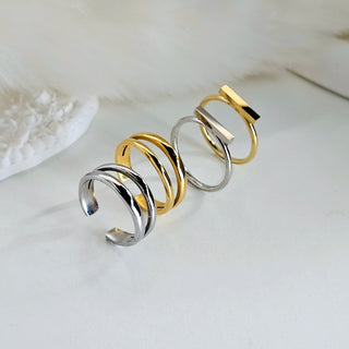 Tarnishfree basic thin band rings,18k Gold plated Silver rings,stacking rings,waterproof gold silver rings,geometric rings,basic rings