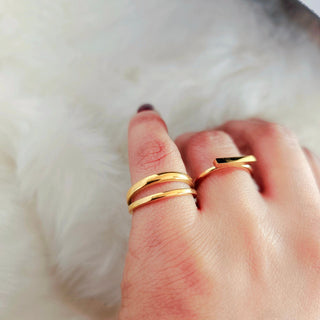 Tarnishfree basic thin band rings,18k Gold plated Silver rings,stacking rings,waterproof gold silver rings,geometric rings,basic rings