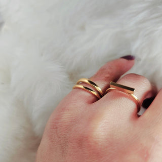 Tarnishfree basic thin band rings,18k Gold plated Silver rings,stacking rings,waterproof gold silver rings,geometric rings,basic rings