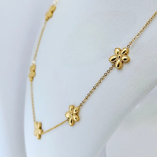 18K Gold tarnishfree Floral link chain bracelet,adjustable waterproof chain bracelet,Gift for her,dainty gold chain bracelet,stacking