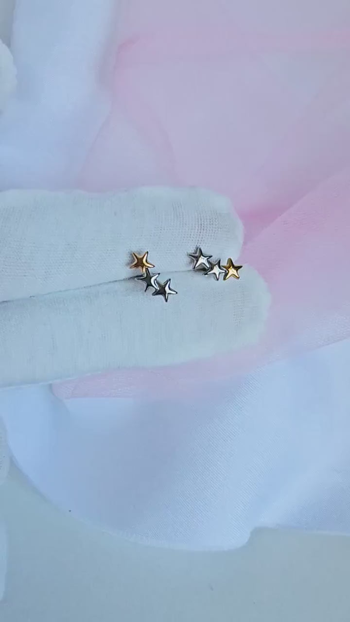 STAR cluster earring studs Sterling silver 18k Gold plated silver studs,dainty star earrings,gift,celestial jewellery,hypoallergenic